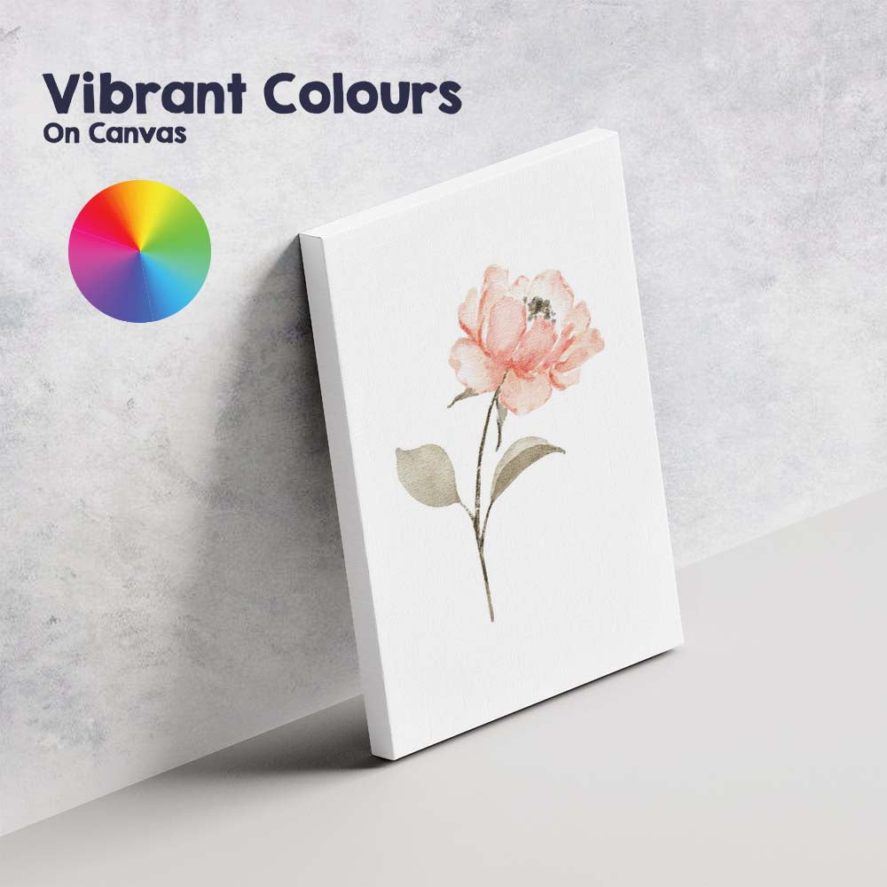 Minimalist Peach Rose Watercolour Botanical Flower Canvas Wall Art Print Decor Picture Ready to Hang