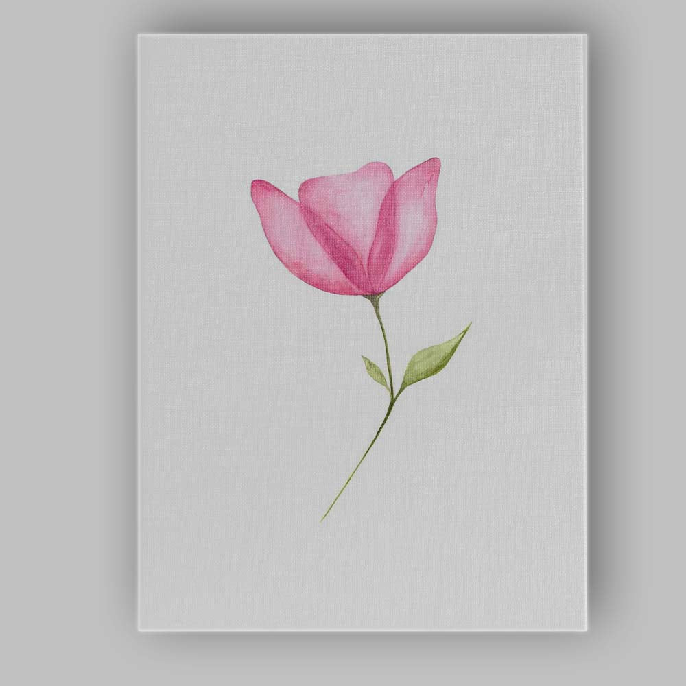 Elegant Pink Tulip Watercolour Minimal Floral Canvas Wall Art Print Decor Picture Ready to Hang
