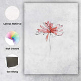 Abstract Blush Floral Line Art Watercolour Flower Canvas Wall Art Print Decor Picture Ready to Hang