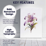 Elegant Lavender Lily Botanical Watercolour Floral Canvas Wall Art Print Decor Picture Ready to Hang