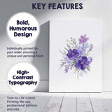 Purple Wildflower Bouquet Watercolour Botanical Floral Canvas Wall Art Print Decor Picture Ready to Hang