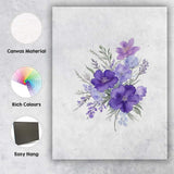 Purple Wildflower Bouquet Watercolour Botanical Floral Canvas Wall Art Print Decor Picture Ready to Hang