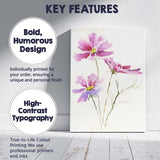 Pastel Pink Cosmos Wildflower Watercolour Botanical Canvas Wall Art Print Decor Picture Ready to Hang