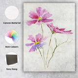 Pastel Pink Cosmos Wildflower Watercolour Botanical Canvas Wall Art Print Decor Picture Ready to Hang