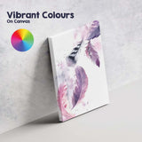 Blush Purple Watercolour Feathers Abstract Boho Canvas Wall Art Print Decor Picture Ready to Hang