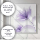 Soft Lilac Ethereal Floral Watercolour Abstract Botanical Canvas Wall Art Print Decor Picture Ready to Hang