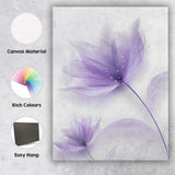 Soft Lilac Ethereal Floral Watercolour Abstract Botanical Canvas Wall Art Print Decor Picture Ready to Hang