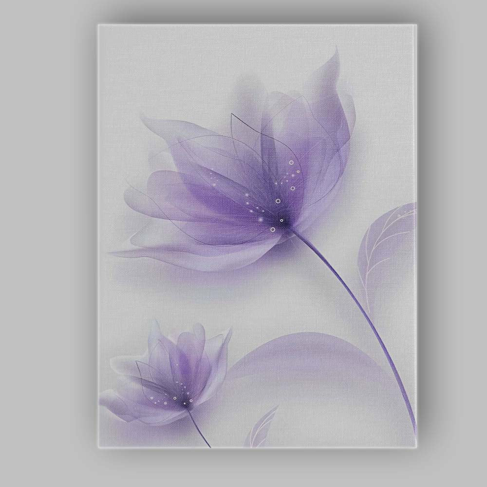 Soft Lilac Ethereal Floral Watercolour Abstract Botanical Canvas Wall Art Print Decor Picture Ready to Hang