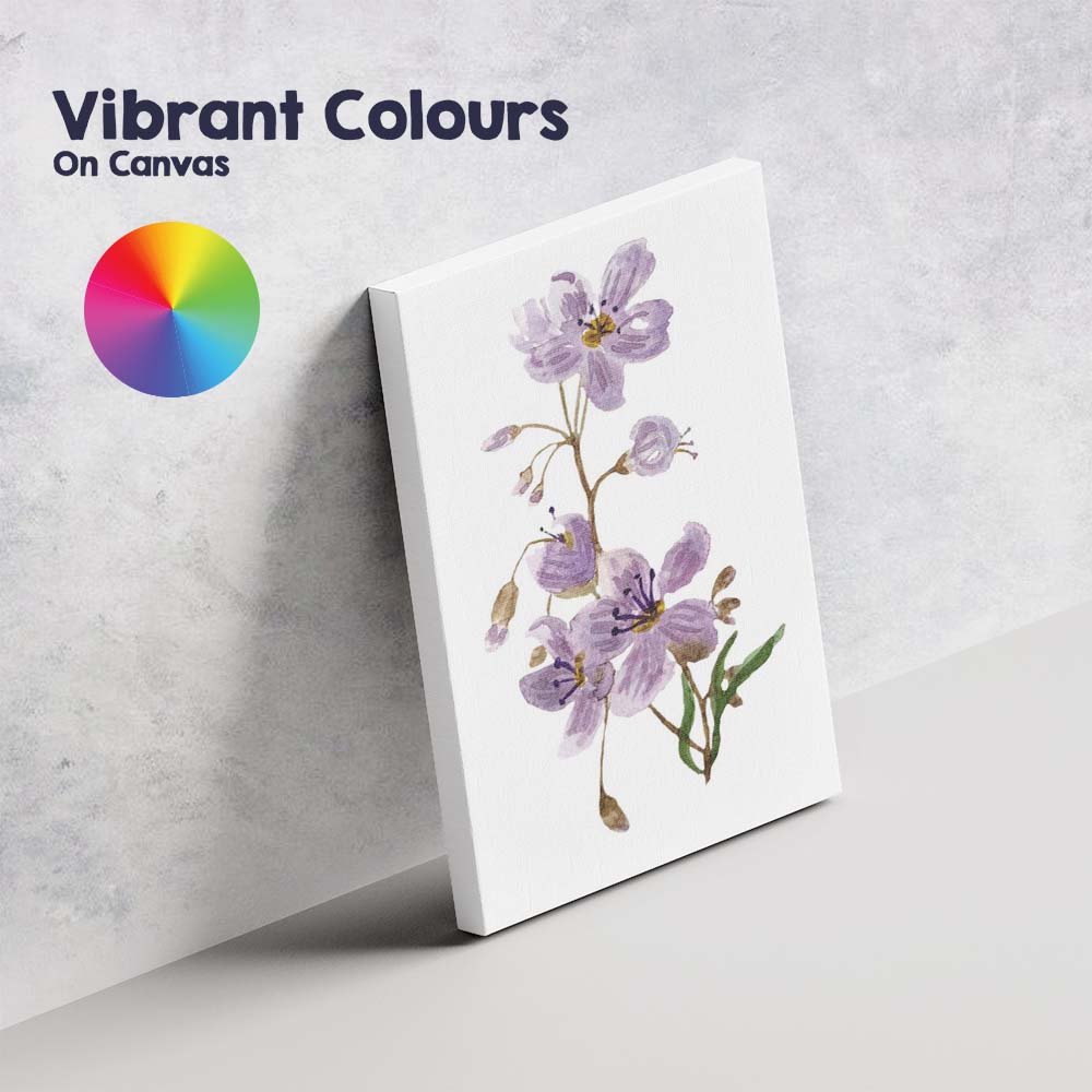 Delicate Lavender Blossom Botanical Watercolour Floral Canvas Wall Art Print Decor Picture Ready to Hang