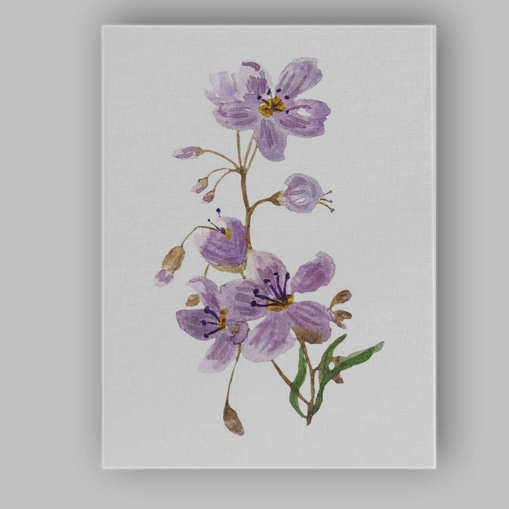 Delicate Lavender Blossom Botanical Watercolour Floral Canvas Wall Art Print Decor Picture Ready to Hang