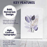 Modern Purple Botanical Leaf Watercolour Gold Foil Illustration Canvas Wall Art Print Decor Picture Ready to Hang
