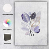 Modern Purple Botanical Leaf Watercolour Gold Foil Illustration Canvas Wall Art Print Decor Picture Ready to Hang
