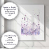 Soft Lavender Wildflower Meadow Watercolour Landscape Canvas Wall Art Print Decor Picture Ready to Hang