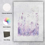 Soft Lavender Wildflower Meadow Watercolour Landscape Canvas Wall Art Print Decor Picture Ready to Hang