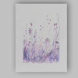 Soft Lavender Wildflower Meadow Watercolour Landscape Canvas Wall Art Print Decor Picture Ready to Hang