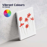 Minimal Red Poppy Wildflower Watercolour Botanical Canvas Wall Art Print Decor Picture Ready to Hang