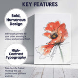Expressive Coral Poppy Ink Sketch Watercolour Canvas Wall Art Print Decor Picture Ready to Hang