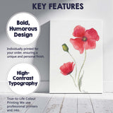 Classic Red Poppy Flower Botanical Watercolour Canvas Wall Art Print Decor Picture Ready to Hang