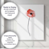Soft Blush Poppy Minimal Watercolour Floral Canvas Wall Art Print Decor Picture Ready to Hang