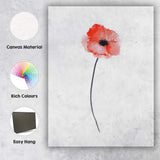 Soft Blush Poppy Minimal Watercolour Floral Canvas Wall Art Print Decor Picture Ready to Hang