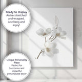 Elegant White Magnolia Blossom Botanical Canvas Wall Art Print Decor Picture Ready to Hang