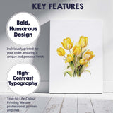 Bright Yellow Tulip Bouquet Watercolour Floral Canvas Wall Art Print Decor Picture Ready to Hang