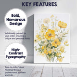 Yellow Spring Wildflower Meadow Bouquet Watercolour Canvas Wall Art Print Decor Picture Ready to Hang