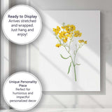 Golden Yellow Cosmos Wildflower Botanical Canvas Wall Art Print Decor Picture Ready to Hang