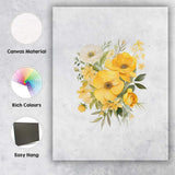 Yellow Anemone Garden Bouquet Watercolour Canvas Wall Art Print Decor Picture Ready to Hang