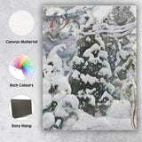 Abstract Snow Covered Evergreen Winter Expressionist Painting Canvas Wall Art Print Decor Picture Ready to Hang