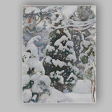 Abstract Snow Covered Evergreen Winter Expressionist Painting Canvas Wall Art Print Decor Picture Ready to Hang