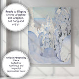 Soft Blue Snow Covered Trees Nordic Winter Landscape Canvas Wall Art Print Decor Picture Ready to Hang