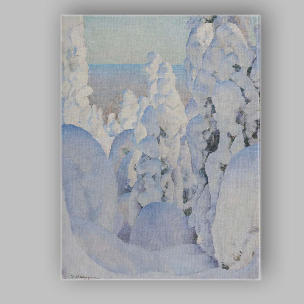 Soft Impressionist Snow Laden Frosted Trees Winter Woodland Canvas Wall Art Print Decor Picture Ready to Hang
