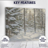 Snow Covered Pine Woodland Forest Winter Nature Scene Canvas Wall Art Print Decor Picture Ready to Hang