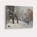 Peaceful Frosted Woodland Trees Winter Landscape Painting Canvas Wall Art Print Decor Picture Ready to Hang