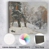 Peaceful Frosted Woodland Trees Winter Landscape Painting Canvas Wall Art Print Decor Picture Ready to Hang