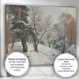 Peaceful Frosted Woodland Trees Winter Landscape Painting Canvas Wall Art Print Decor Picture Ready to Hang