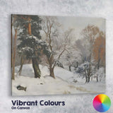 Peaceful Frosted Woodland Trees Winter Landscape Painting Canvas Wall Art Print Decor Picture Ready to Hang