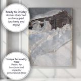 Rustic Snow Covered Wooden Barn Winter Farm Scene Canvas Wall Art Print Decor Picture Ready to Hang
