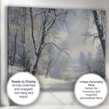 Misty Snow Covered Forest Lake Winter Nature Landscape Canvas Wall Art Print Decor Picture Ready to Hang