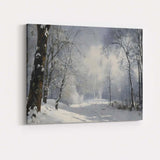 Frosted Woodland Path Winter Morning Landscape Canvas Wall Art Print Decor Picture Ready to Hang