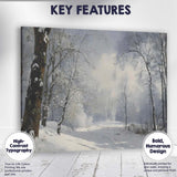 Frosted Woodland Path Winter Morning Landscape Canvas Wall Art Print Decor Picture Ready to Hang