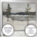 Woodland Snow Covered Forest Path Impressionist Winter Landscape Canvas Wall Art Print Decor Picture Ready to Hang