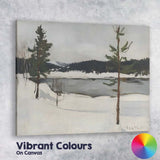 Woodland Snow Covered Forest Path Impressionist Winter Landscape Canvas Wall Art Print Decor Picture Ready to Hang
