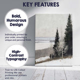 Contemporary Winter Lakeside Snowfield Scandinavian Landscape Canvas Wall Art Print Decor Picture Ready to Hang