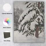 Snow Laden Evergreen Tree Close Up Winter Nature Canvas Wall Art Print Decor Picture Ready to Hang
