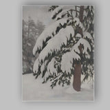 Snow Laden Evergreen Tree Close Up Winter Nature Canvas Wall Art Print Decor Picture Ready to Hang