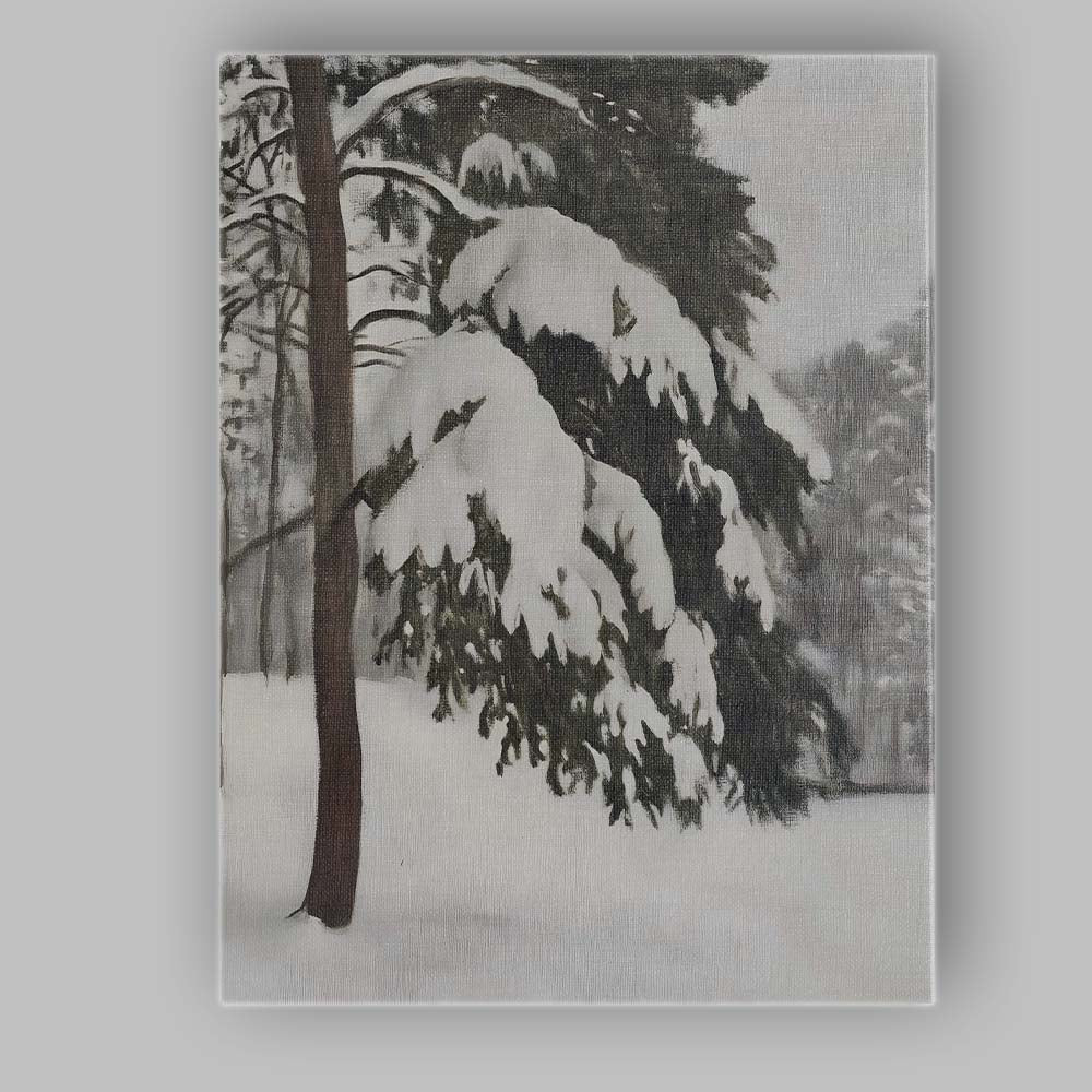 Winter Pine Branch Snow Covered Woodland Canvas Wall Art Print Decor Picture Ready to Hang