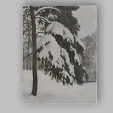 Winter Pine Branch Snow Covered Woodland Canvas Wall Art Print Decor Picture Ready to Hang