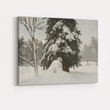 Impressionist Snow Covered Evergreen Pine Forest Winter Landscape Canvas Wall Art Print Decor Picture Ready to Hang
